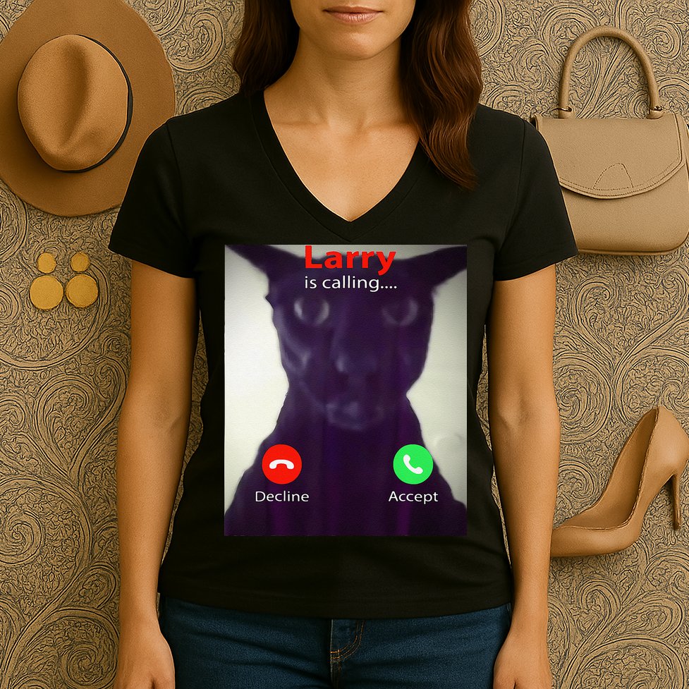 Evil Larry Cat Meme Cat Lover Cat Mom Cat Dad S Women's V-Neck T-Shirt