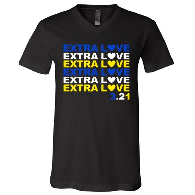 Extra Love Down Syndrome March V-Neck T-Shirt