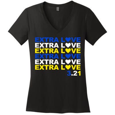Extra Love Down Syndrome March Women's V-Neck T-Shirt