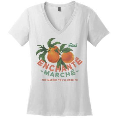 Enchante Lemon Daniel Ricciardo George Russell Wearing RIC3 Enchante Lemon Women's V-Neck T-Shirt