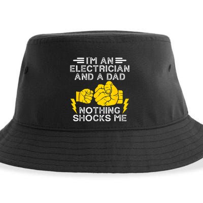 Electrician Lineman Dad Joke For Electrical Engineer Father Sustainable Bucket Hat