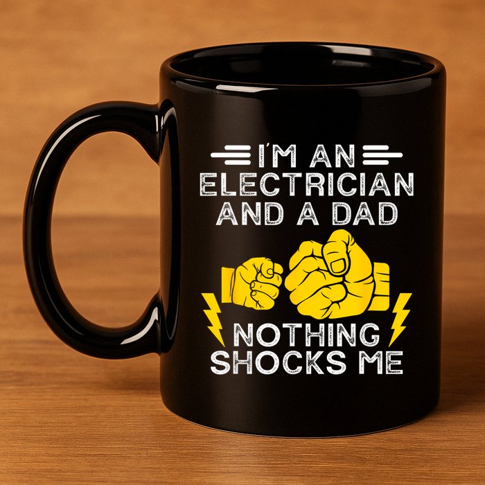 Electrician Lineman Dad Joke For Electrical Engineer Father 11oz C Handle Ceramic Mug