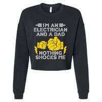 Electrician Lineman Dad Joke For Electrical Engineer Father Cropped Pullover Crew