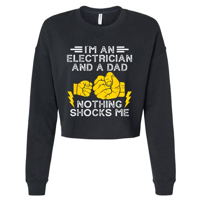 Electrician Lineman Dad Joke For Electrical Engineer Father Cropped Pullover Crew