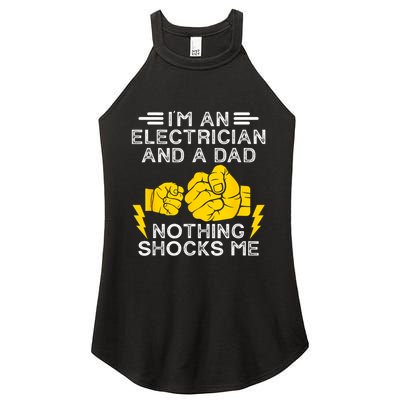 Electrician Lineman Dad Joke For Electrical Engineer Father Women's Perfect Tri Rocker Tank