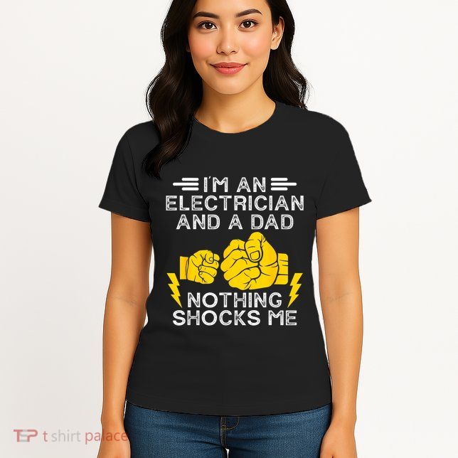 Electrician Lineman Dad Joke For Electrical Engineer Father Womens T-Shirt