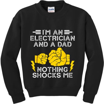 Electrician Lineman Dad Joke For Electrical Engineer Father Kids Sweatshirt