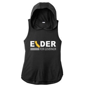 Elder For Governor California Ladies PosiCharge Tri-Blend Wicking Draft Hoodie Tank