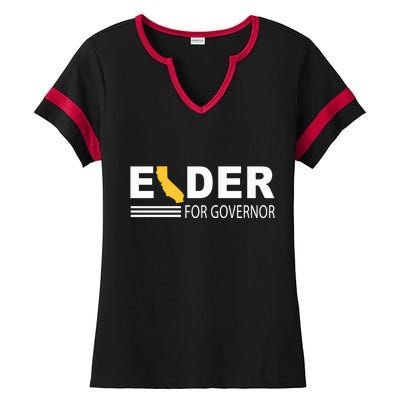 Elder For Governor California Ladies Halftime Notch Neck Tee