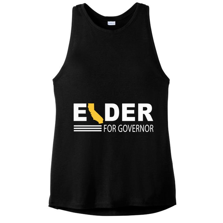 Elder For Governor California Ladies PosiCharge Tri-Blend Wicking Tank