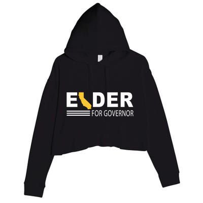 Elder For Governor California Crop Fleece Hoodie