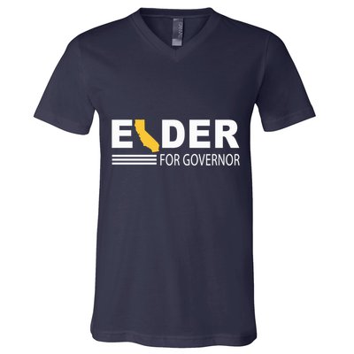 Elder For Governor California V-Neck T-Shirt