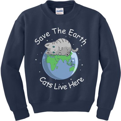 Earth Lovers Earth Day Earth Day Cat Earth Day Kids Sweatshirt