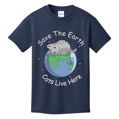 Earth Lovers Earth Day Earth Day Cat Earth Day Kids T-Shirt