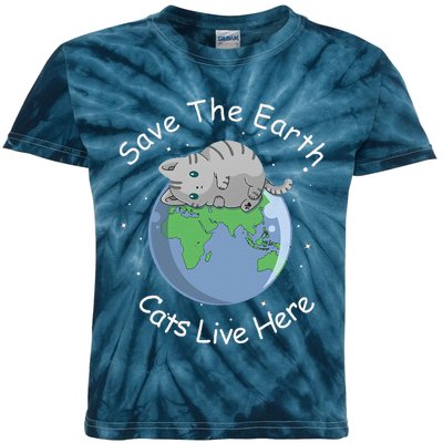 Earth Lovers Earth Day Earth Day Cat Earth Day Kids Tie-Dye T-Shirt