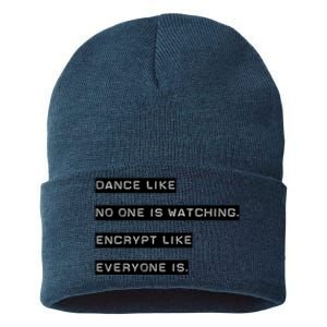 Encrypt Like Everyone Is Watching (Bw Bg) Sustainable Knit Beanie