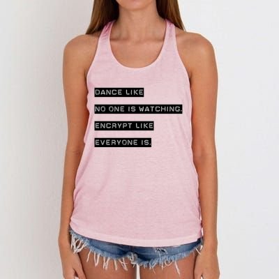 Encrypt Like Everyone Is Watching (Bw Bg) Women's Knotted Racerback Tank