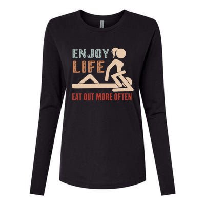 Enjoy Life Eat Out More Often Womens Cotton Relaxed Long Sleeve T-Shirt