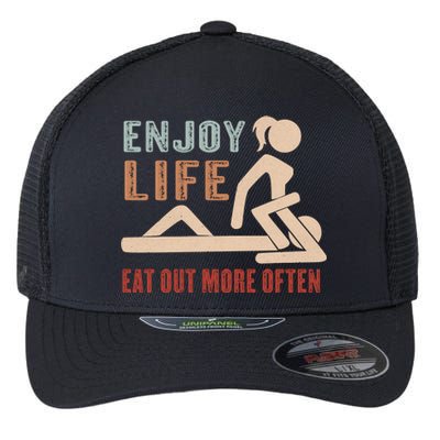 Enjoy Life Eat Out More Often Flexfit Unipanel Trucker Cap