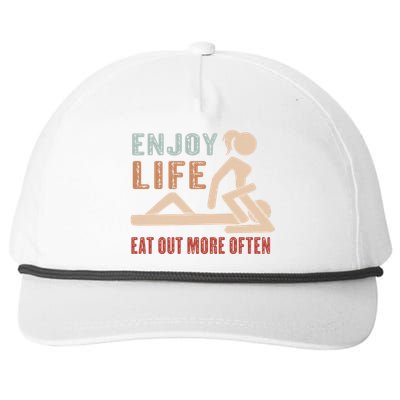 Enjoy Life Eat Out More Often Snapback Five-Panel Rope Hat