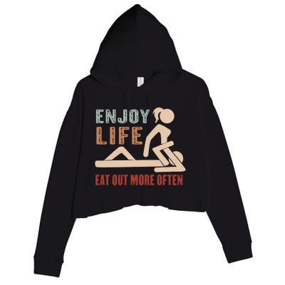 Enjoy Life Eat Out More Often Crop Fleece Hoodie