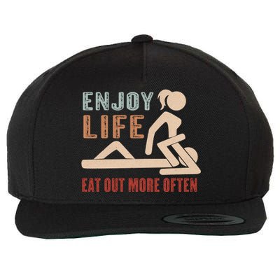 Enjoy Life Eat Out More Often Wool Snapback Cap