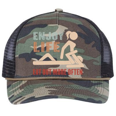 Enjoy Life Eat Out More Often Retro Rope Trucker Hat Cap