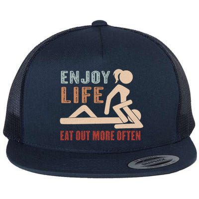 Enjoy Life Eat Out More Often Flat Bill Trucker Hat