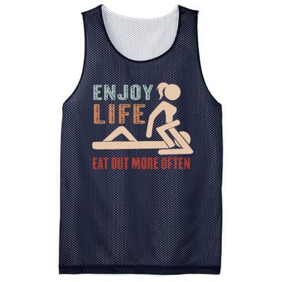 Enjoy Life Eat Out More Often Mesh Reversible Basketball Jersey Tank