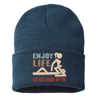 Enjoy Life Eat Out More Often Sustainable Knit Beanie