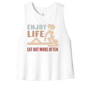 Enjoy Life Eat Out More Often Women's Racerback Cropped Tank