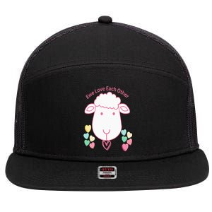 Ewe Love Each Other 7 Panel Mesh Trucker Snapback Hat