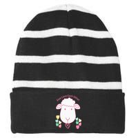 Ewe Love Each Other Striped Beanie with Solid Band