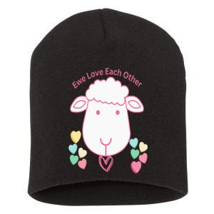 Ewe Love Each Other Short Acrylic Beanie