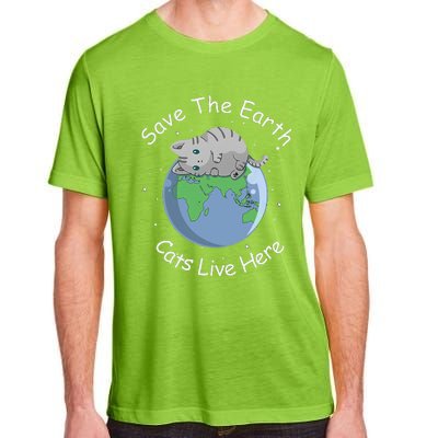 Earth Lovers Earth Day Earth Day Cat Earth Day Adult ChromaSoft Performance T-Shirt