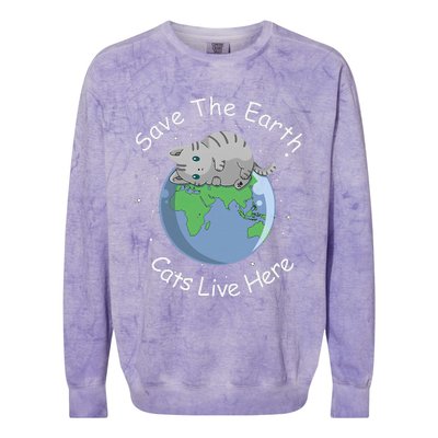 Earth Lovers Earth Day Earth Day Cat Earth Day Colorblast Crewneck Sweatshirt