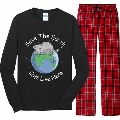 Earth Lovers Earth Day Earth Day Cat Earth Day Long Sleeve Pajama Set