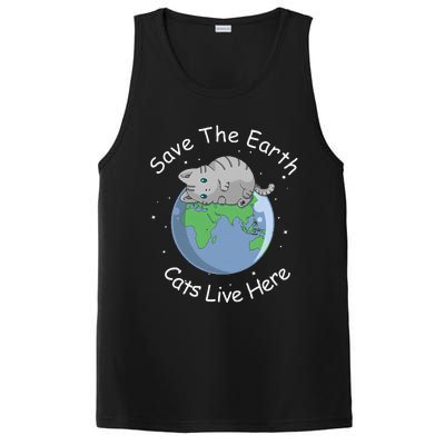 Earth Lovers Earth Day Earth Day Cat Earth Day PosiCharge Competitor Tank