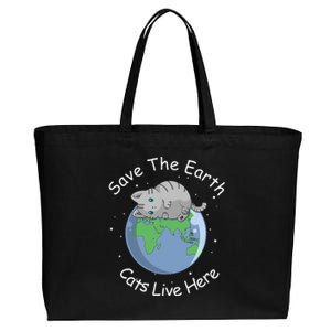 Earth Lovers Earth Day Earth Day Cat Earth Day Cotton Canvas Jumbo Tote