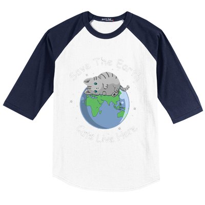 Earth Lovers Earth Day Earth Day Cat Earth Day Baseball Sleeve Shirt