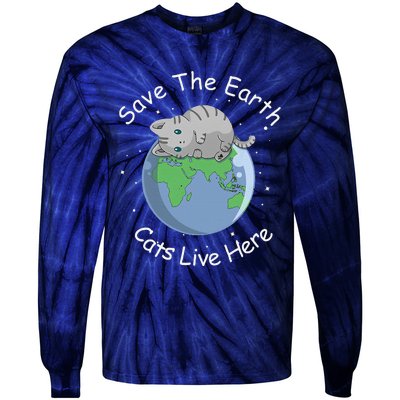 Earth Lovers Earth Day Earth Day Cat Earth Day Tie-Dye Long Sleeve Shirt