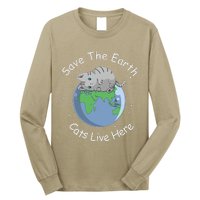 Earth Lovers Earth Day Earth Day Cat Earth Day Long Sleeve Shirt