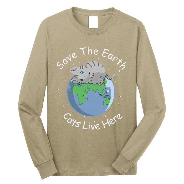 Earth Lovers Earth Day Earth Day Cat Earth Day Long Sleeve Shirt