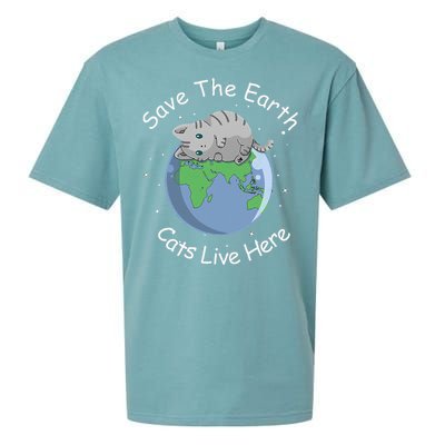 Earth Lovers Earth Day Earth Day Cat Earth Day Sueded Cloud Jersey T-Shirt