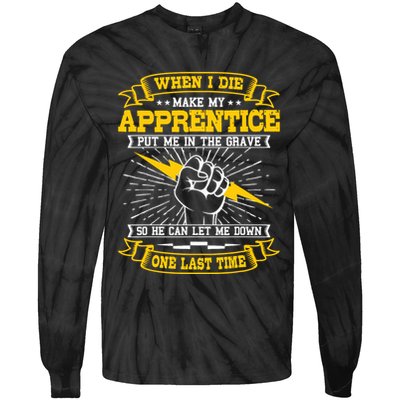 Electrician Lineman Electricity Wiring Electrical Engineer Tie-Dye Long Sleeve Shirt