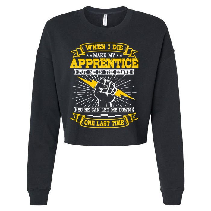 Electrician Lineman Electricity Wiring Electrical Engineer Cropped Pullover Crew