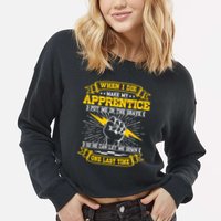 Electrician Lineman Electricity Wiring Electrical Engineer Cropped Pullover Crew