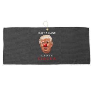 Elect a Clown Expect a Circus Large Microfiber Waffle Golf Towel