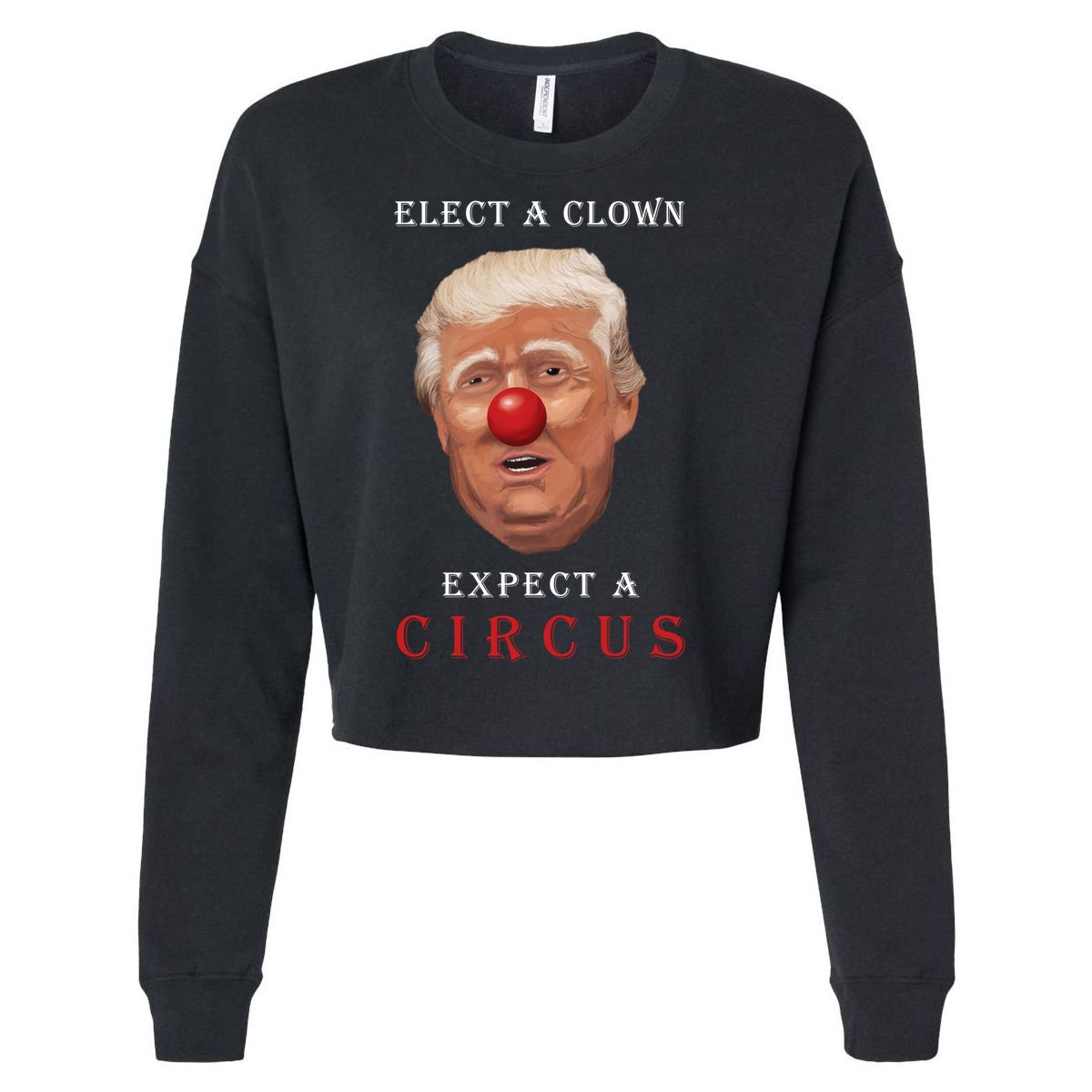 Elect a Clown Expect a Circus Cropped Pullover Crew