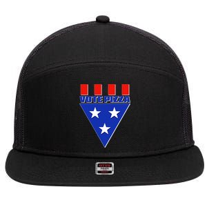 Elections Vote Pizza 7 Panel Mesh Trucker Snapback Hat